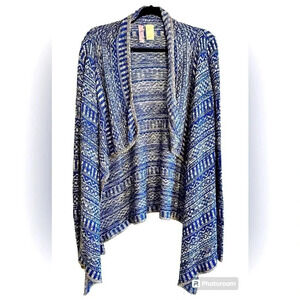 Alya open front, draped front, woven cardigan.